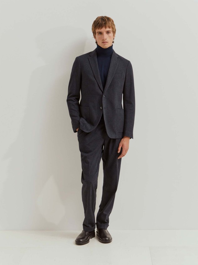 Blazer Slim Fit com Padro de Xadrez