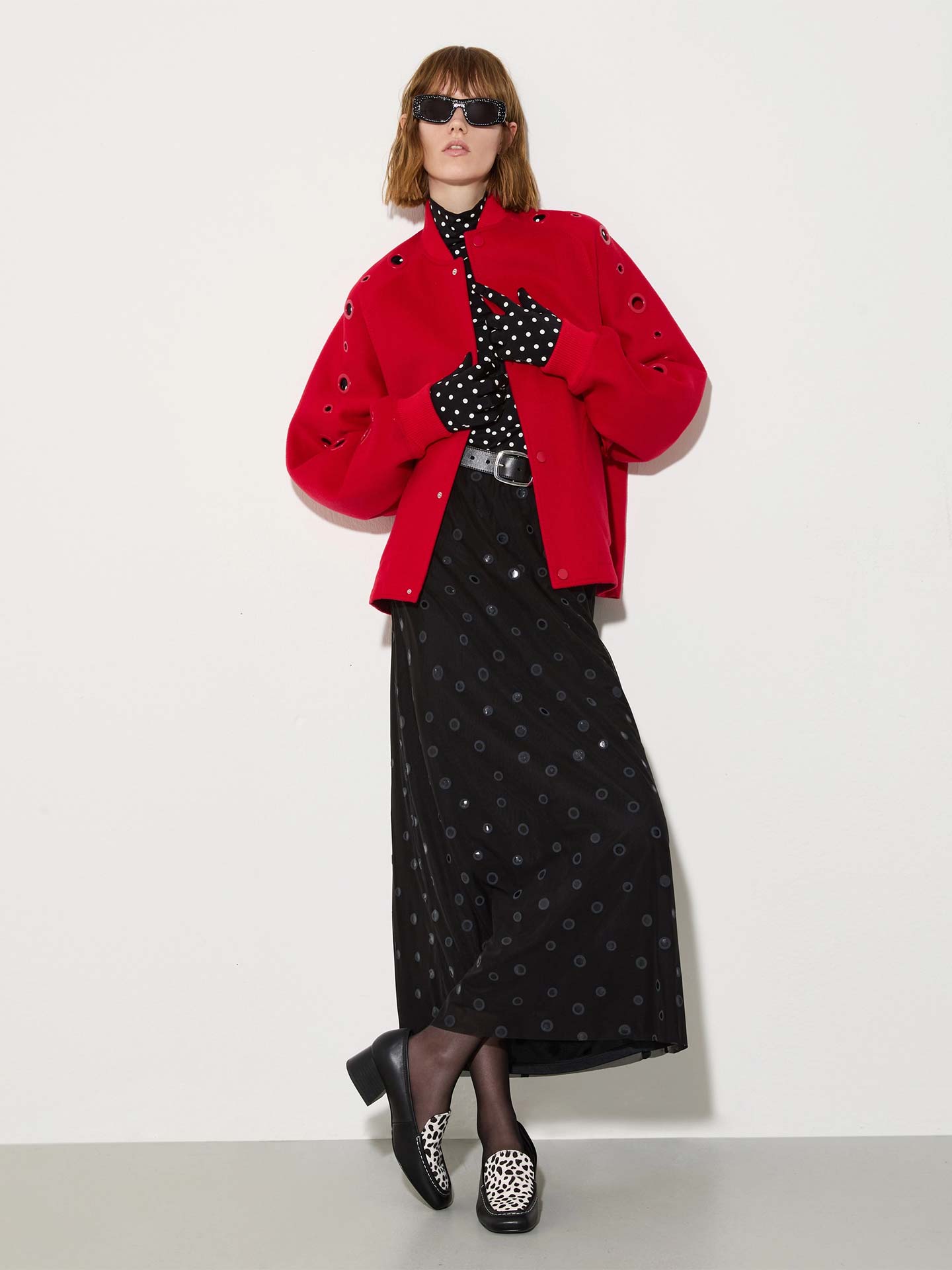 Camisola de Gola Alta e Luvas MCOFUGGITO