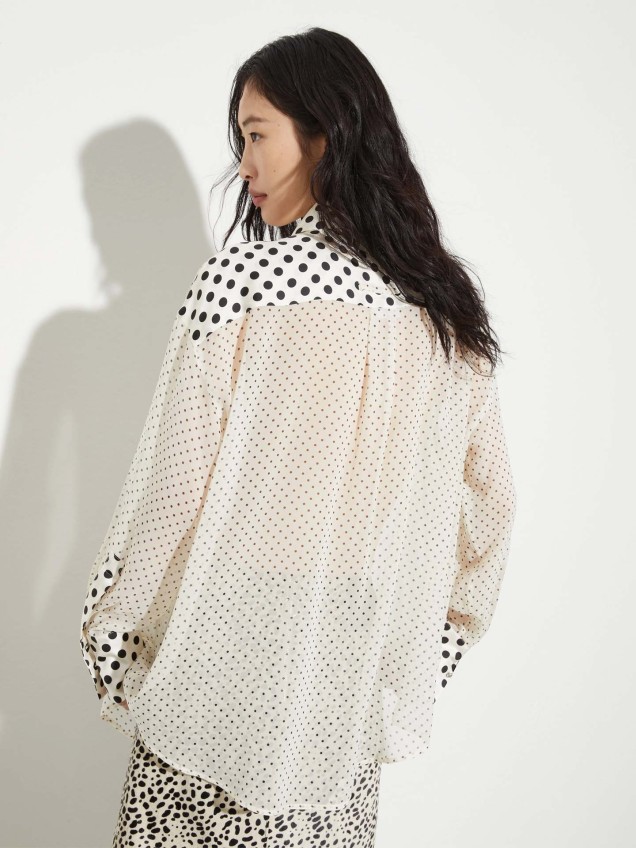 Camisa de Seda com Padrão MCOACUME