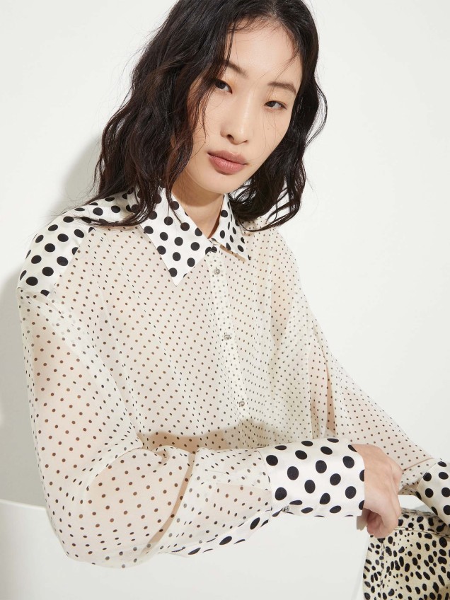 Camisa de Seda com Padrão MCOACUME