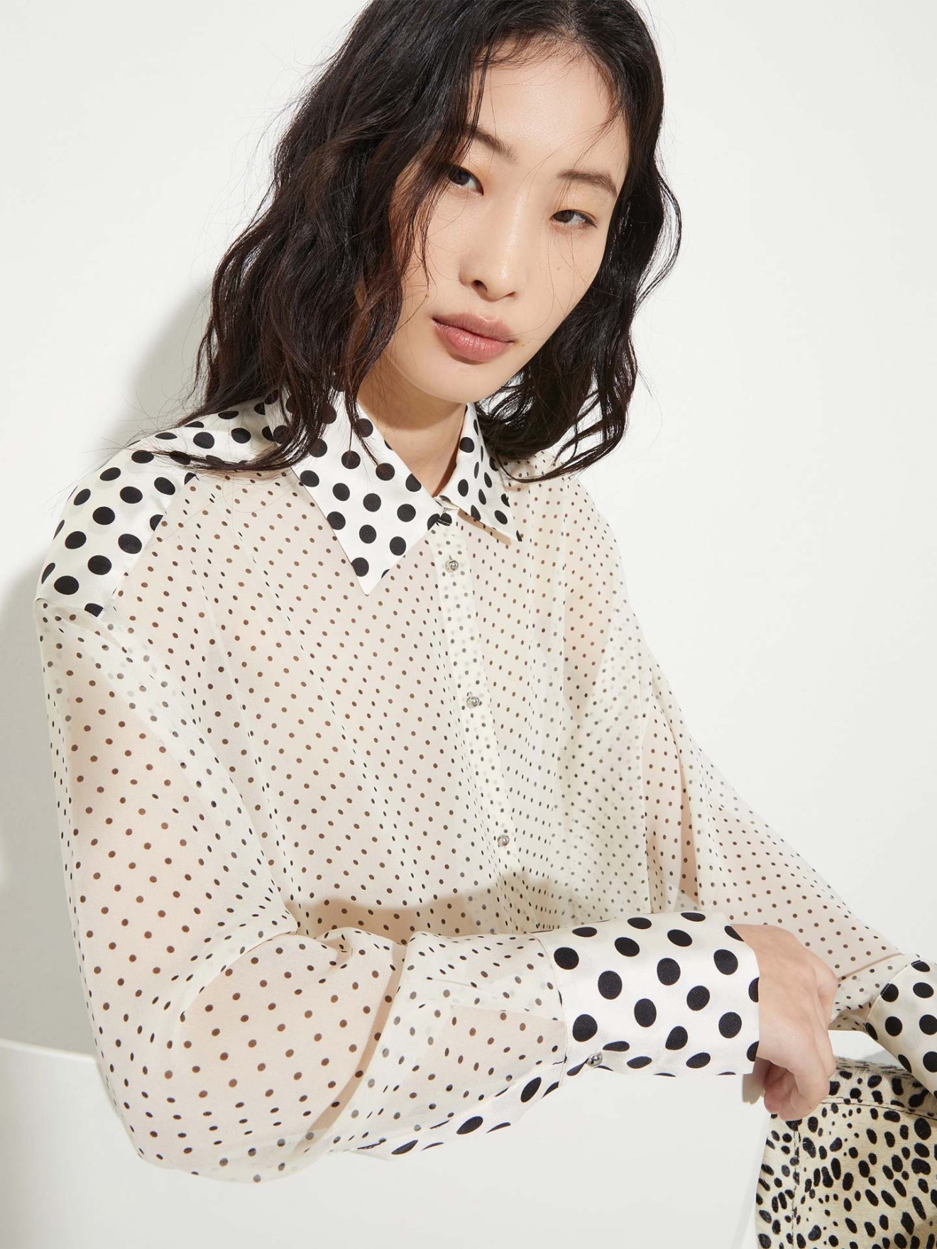 Camisa de Seda com Padrão MCOACUME