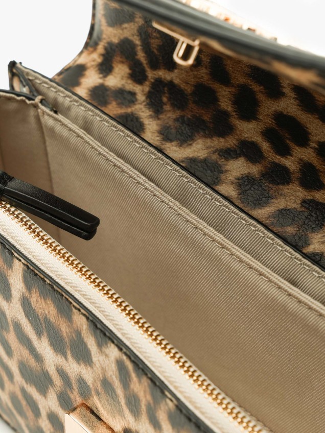 Mala de Tiracolo com Padrão Leopardo