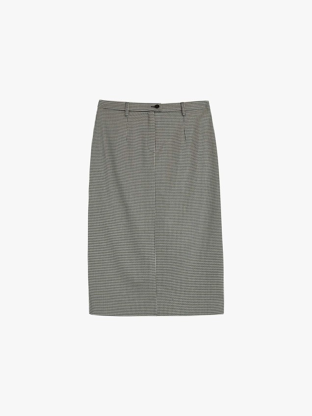 Saia com Padrão Pied-de-Poule