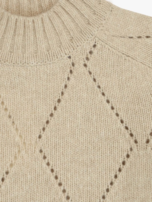 Camisola de Malha com Padrão Perfurado