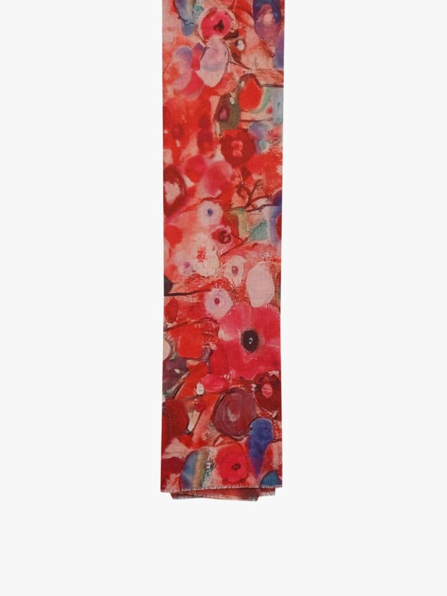 Echarpe com Padrão Floral Abstrato