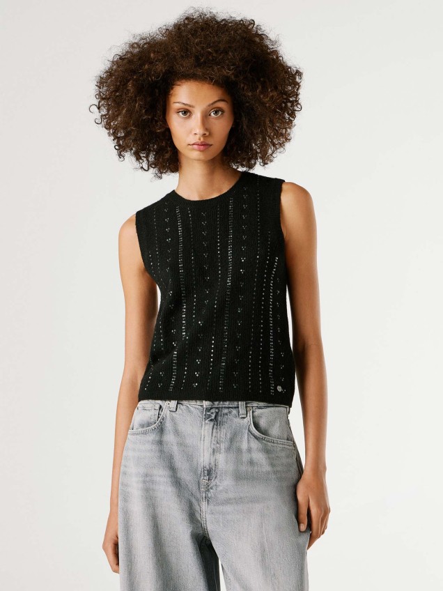 Top de Malha com Lantejoulas