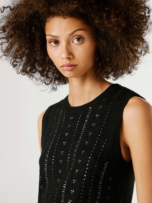 Top de Malha com Lantejoulas