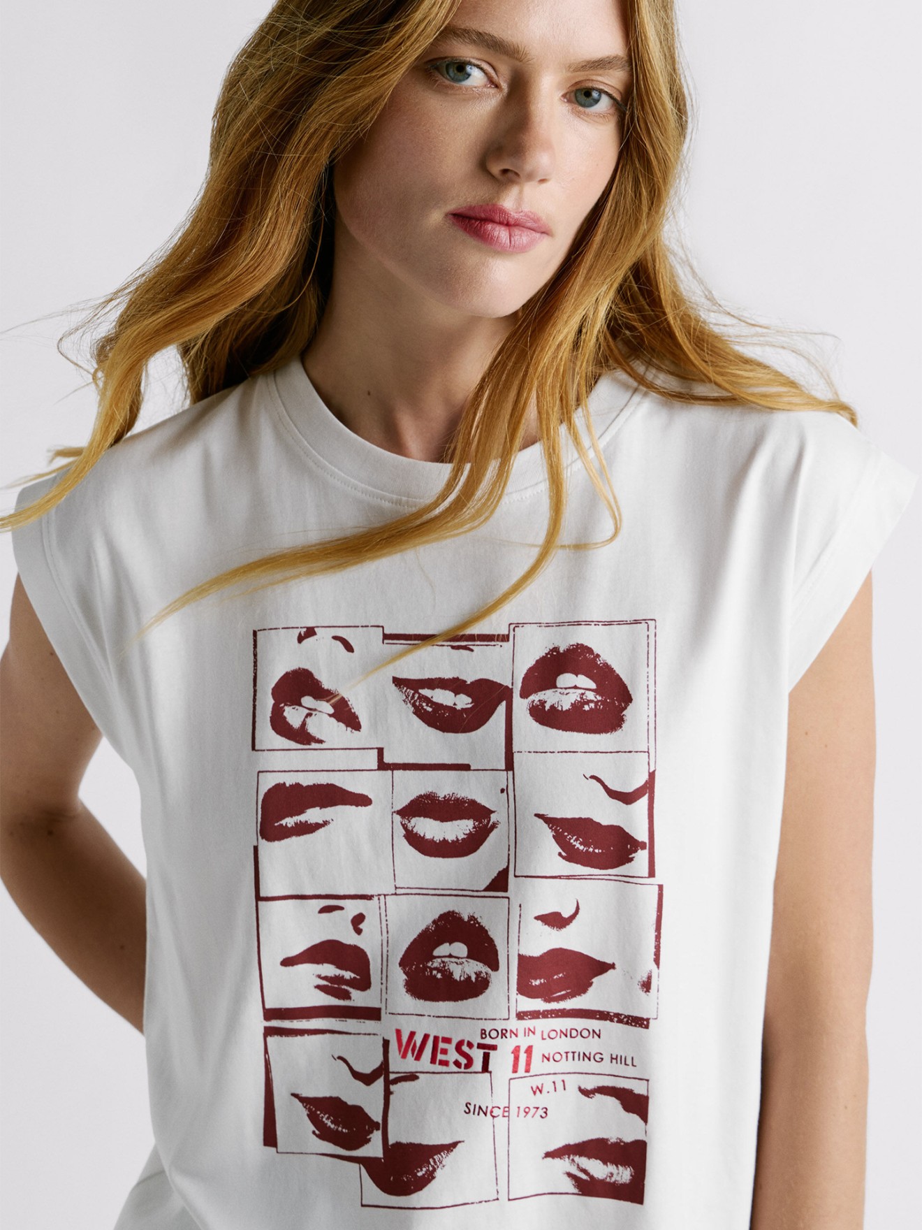 T-shirt com Estampado Gr�fico de L�bios