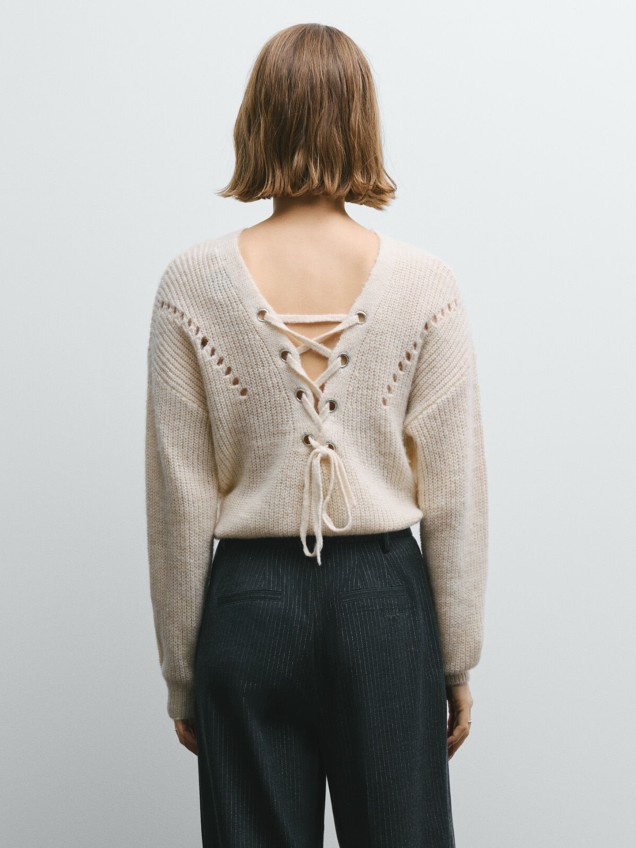 Calças Largas de Cintura Subida com Riscas