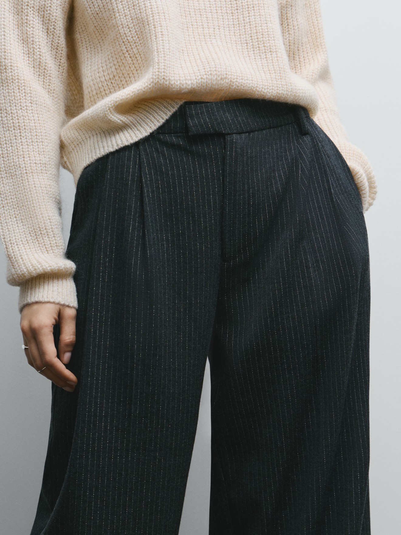 Cal�as Largas de Cintura Subida com Riscas