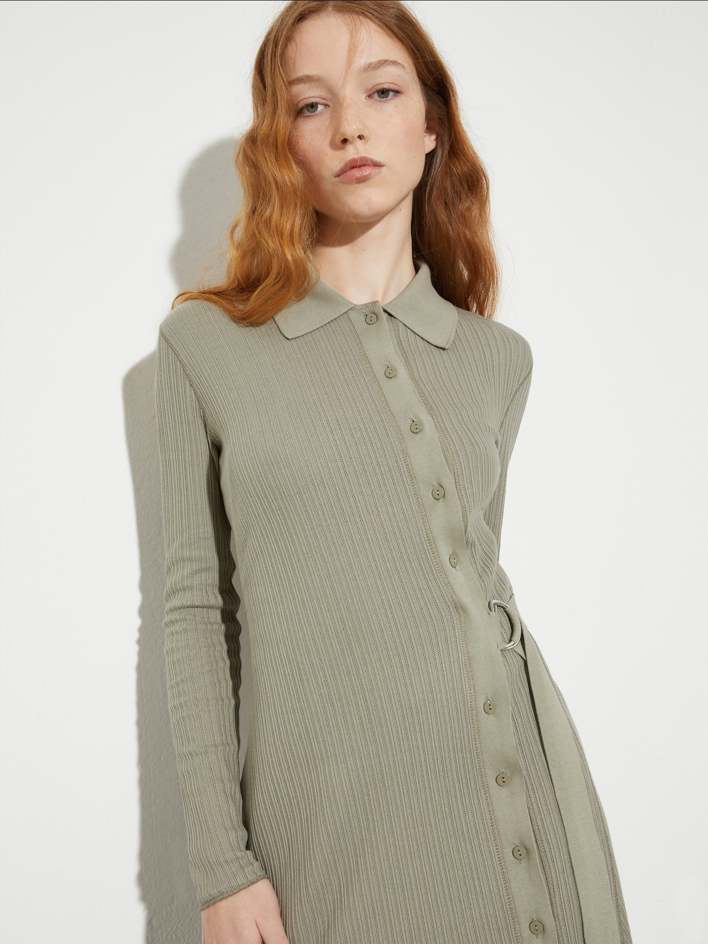 Vestido Camiseiro Midi Canelado MCOGETTITO