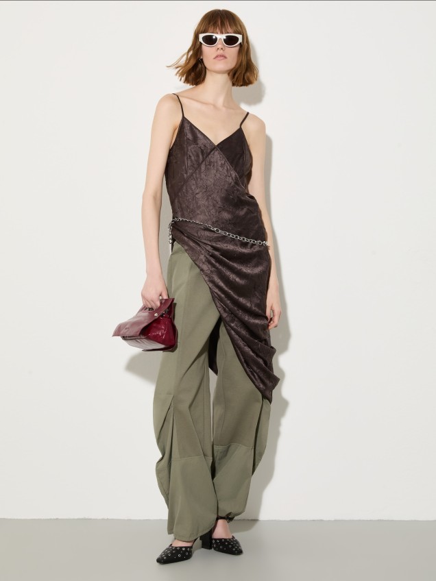 Vestido Midi Slip Dress de Cetim MCOFAVELLA