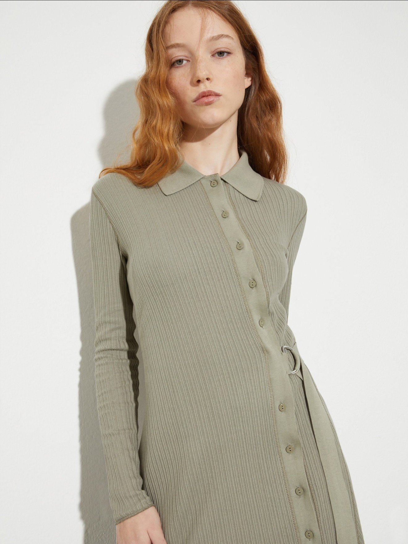 Vestido Camiseiro Midi Canelado MCOGETTITO