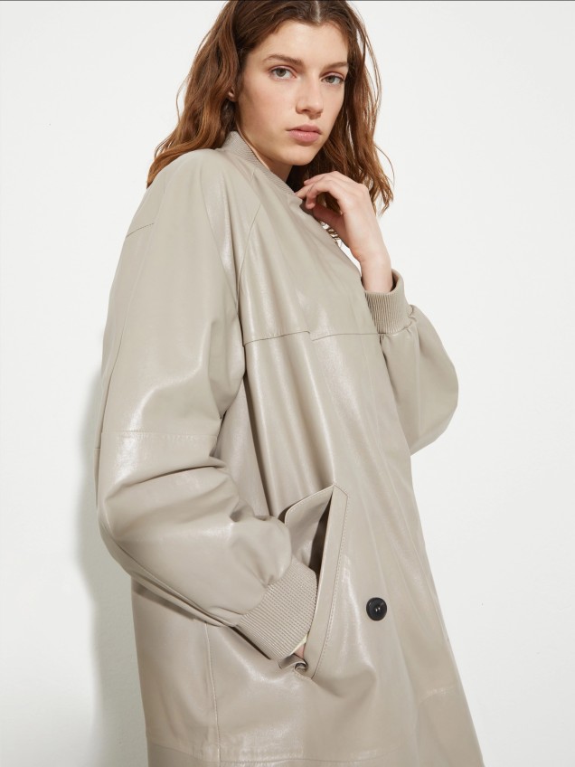 Sobretudo Comprido em Pele MCOGINSENG