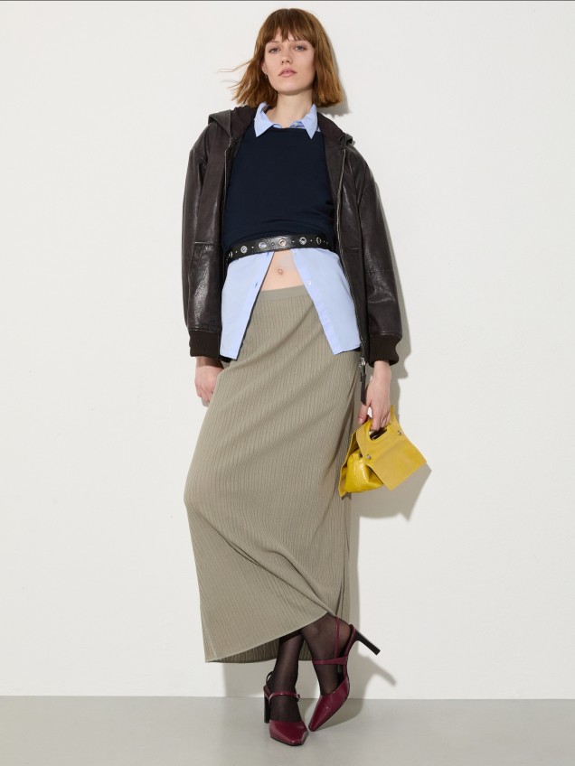 Saia Comprida de Malha Canelada MCOGIRANTE