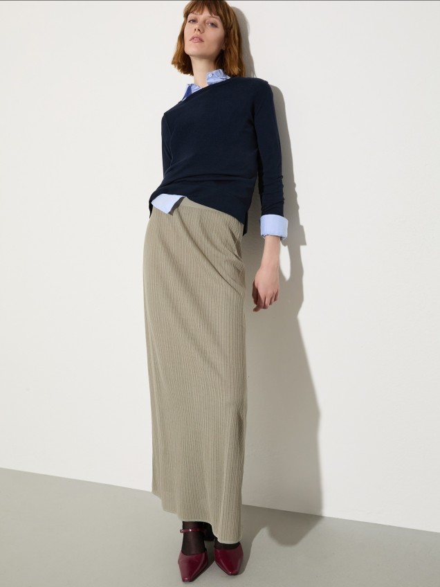 Saia Comprida de Malha Canelada MCOGIRANTE