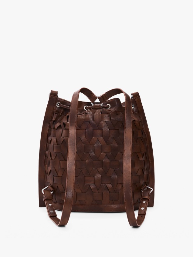 Mochila Mala Entrançada Efeito Pele
