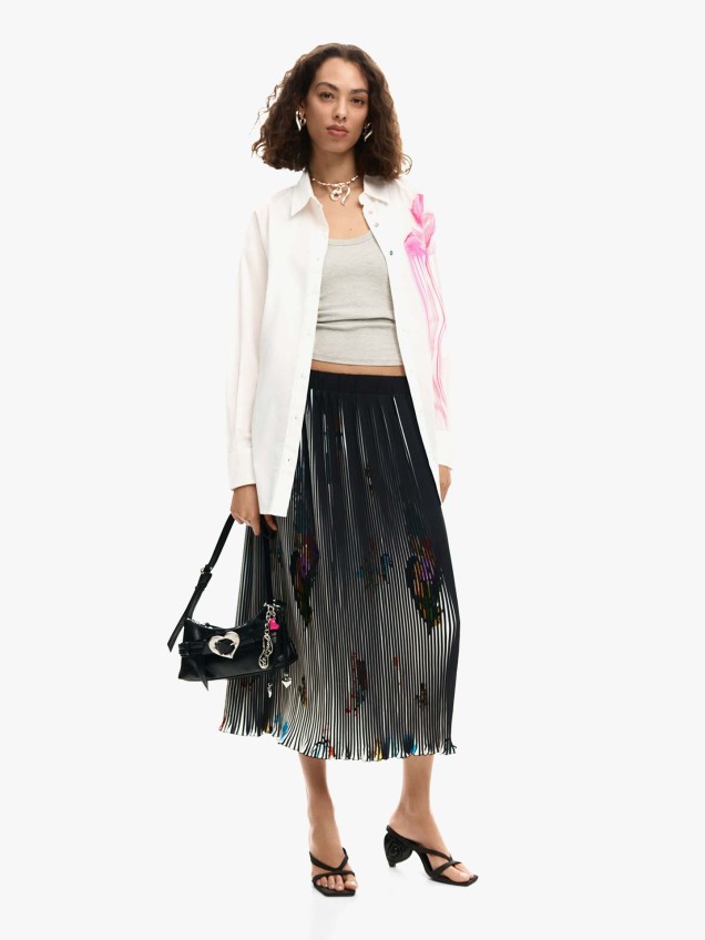 Camisa Oversized com Estampado Floral