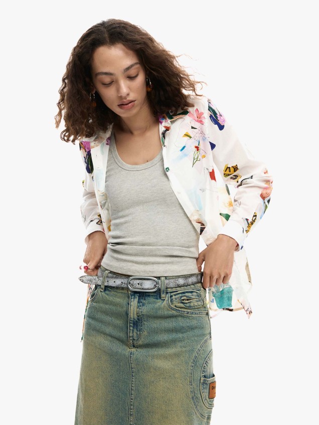 Camisa com Estampado Floral