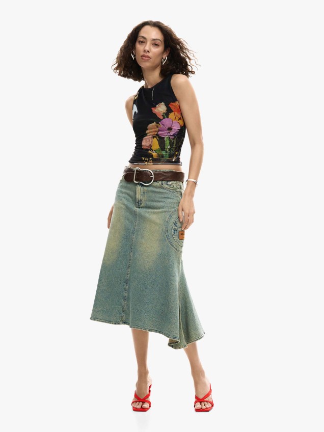 Top de Tule com Estampado Floral