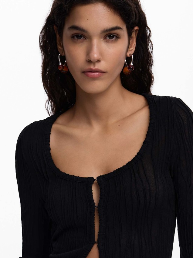 Casaco de Malha Texturizada