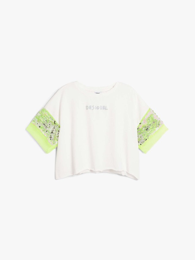 T-shirt Oversized com Lantejoulas