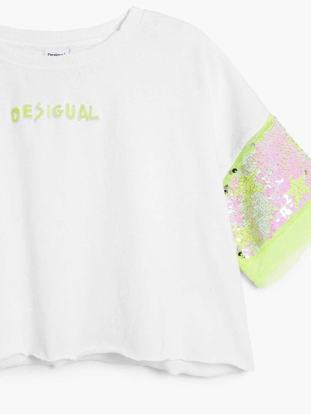T-shirt Oversized com Lantejoulas