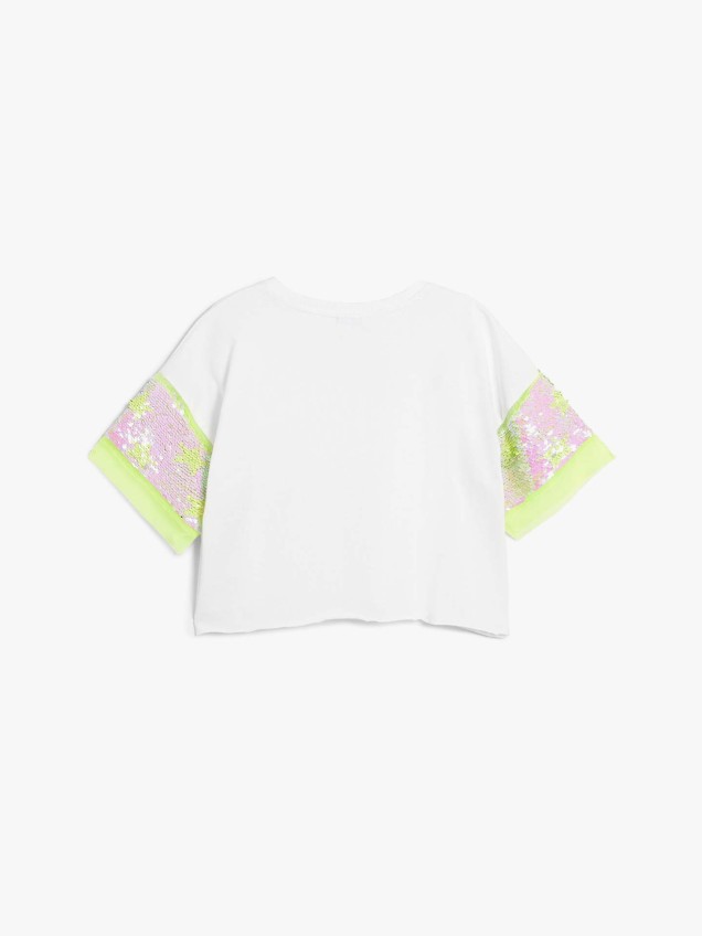 T-shirt Oversized com Lantejoulas