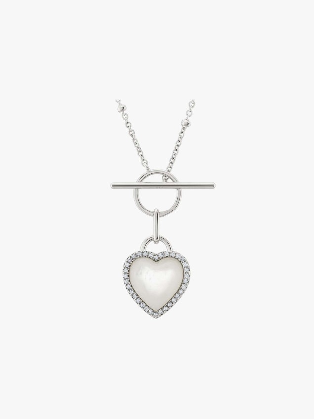 Colar Classy Heart Mother of Pearls Silver