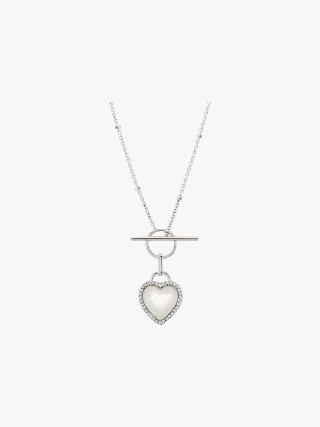 Colar Classy Heart Mother of Pearls Silver