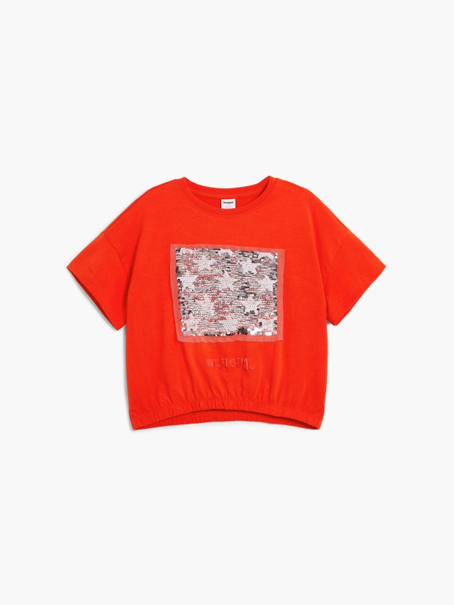 T-shirt com Lantejoulas Reversíveis