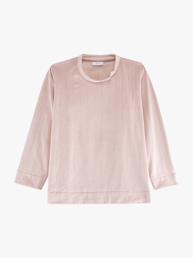 Pijama de Veludo com Textura em Espinha