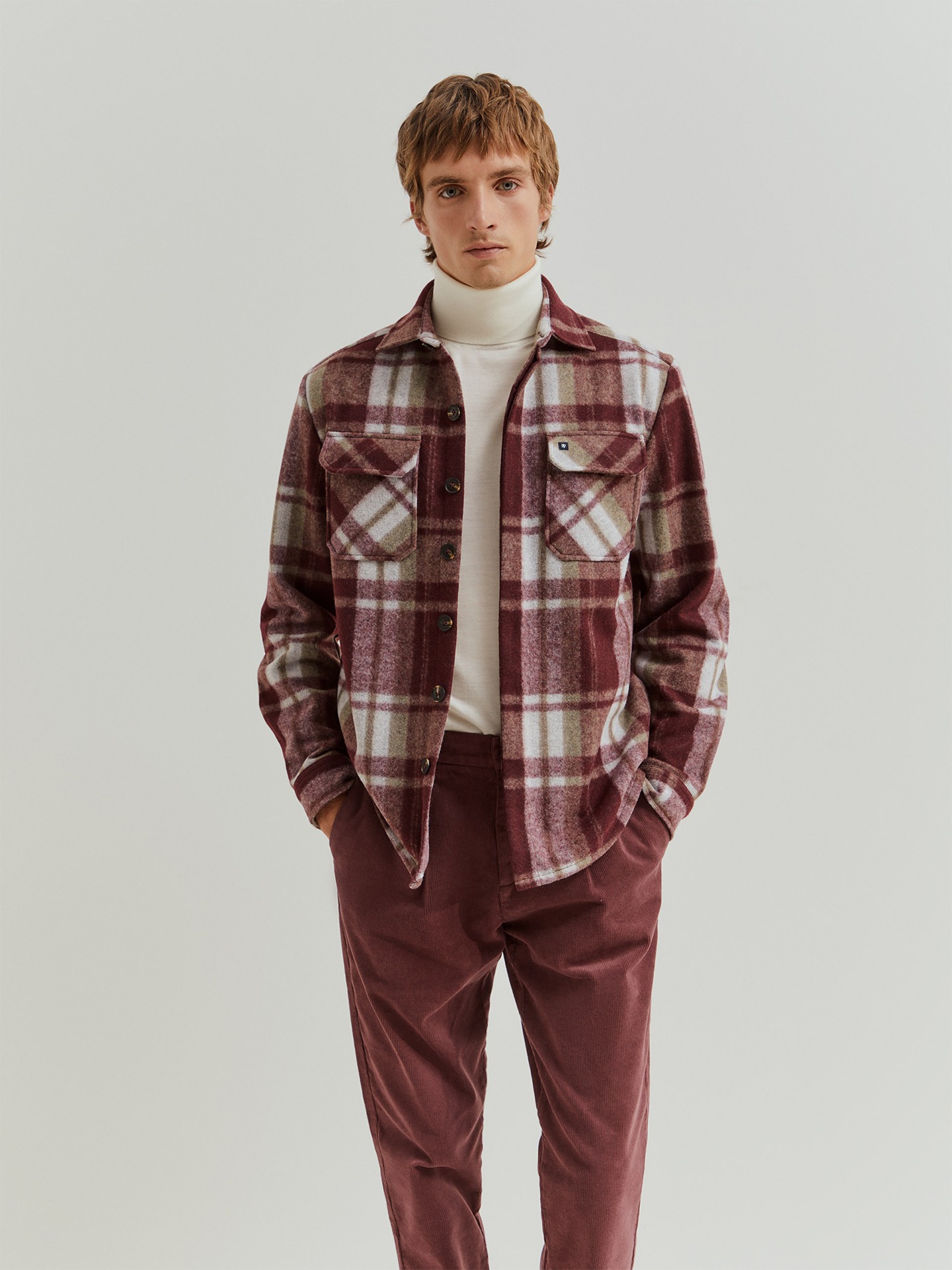 Sobrecamisa de Flanela com Padrão Xadrez