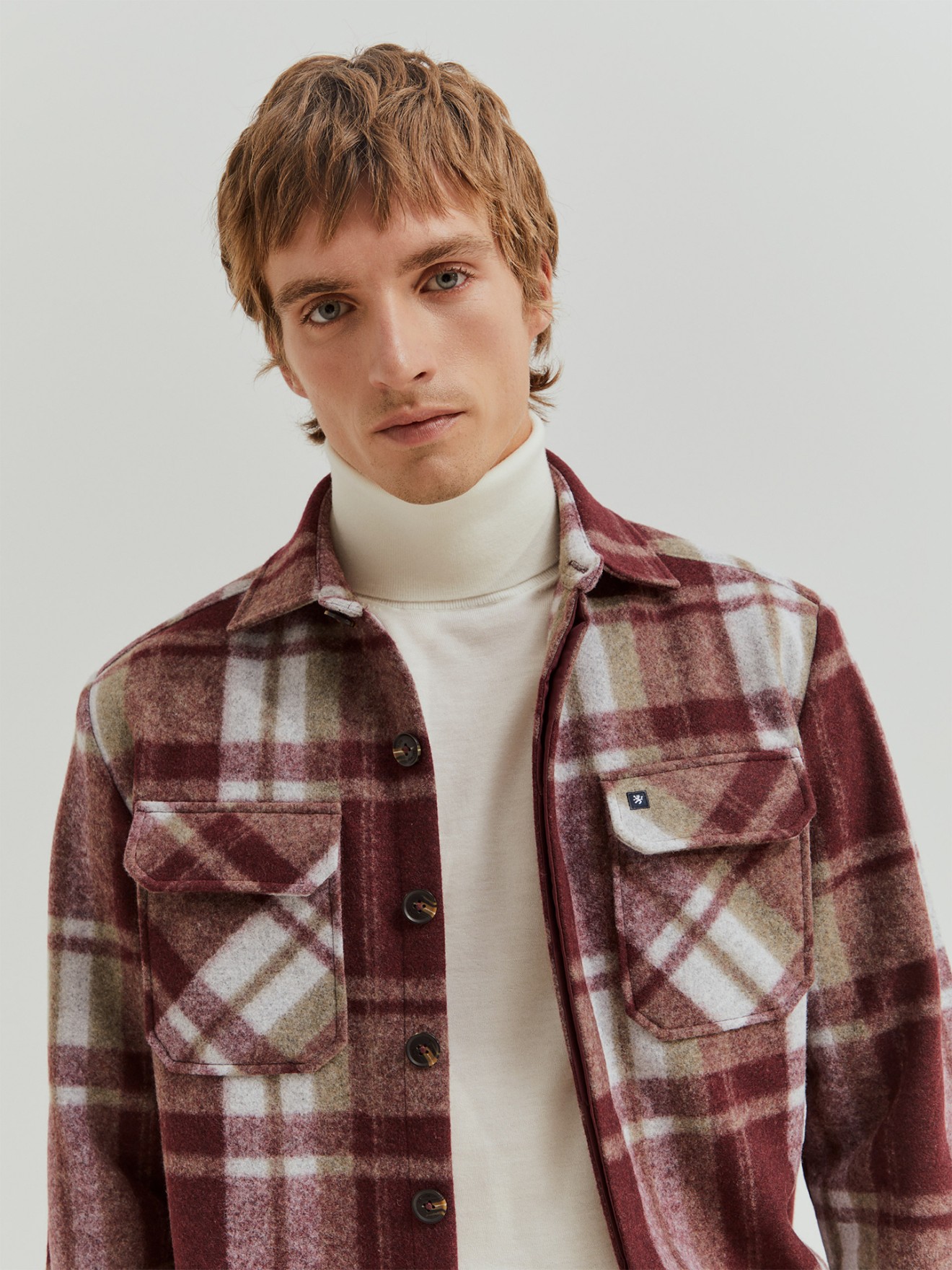 Sobrecamisa de Flanela com Padrão Xadrez