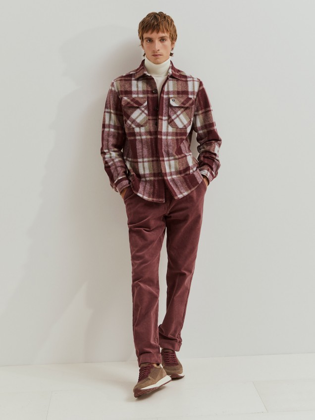 Sobrecamisa de Flanela com Padrão Xadrez