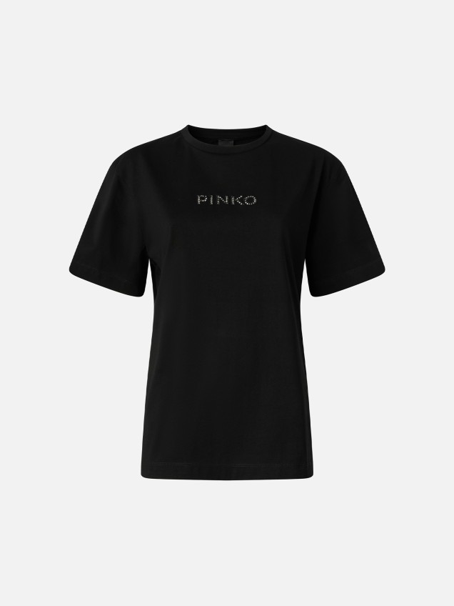 T-shirt com Logótipo em Strass