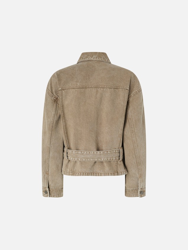 Casaco de Ganga com Bordados de Pedraria