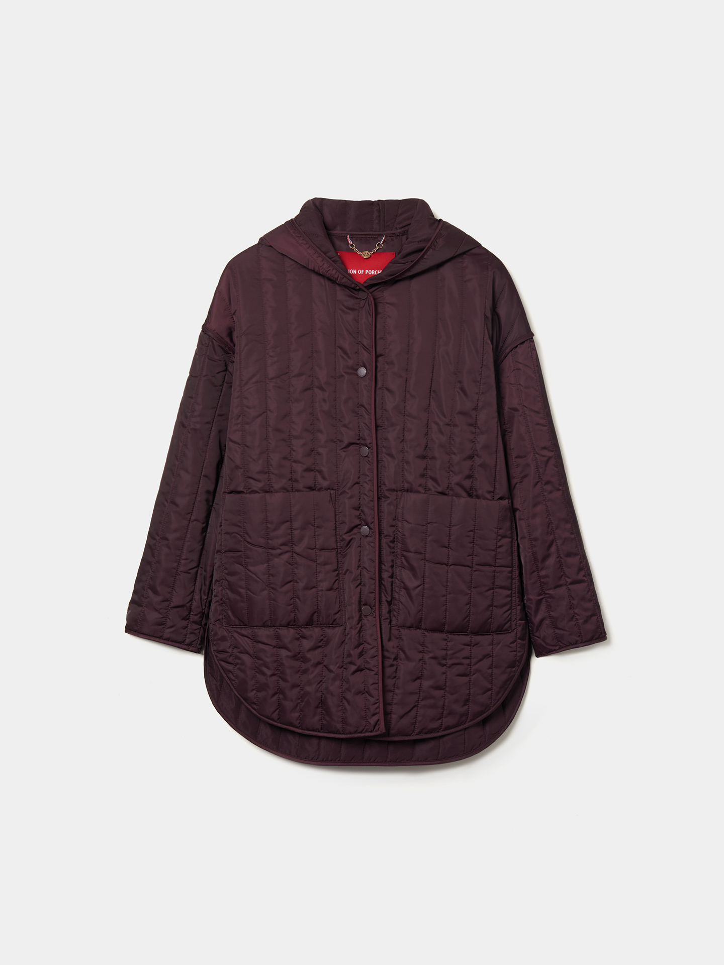 Blusão Acolchoado Assimétrico com Capuz