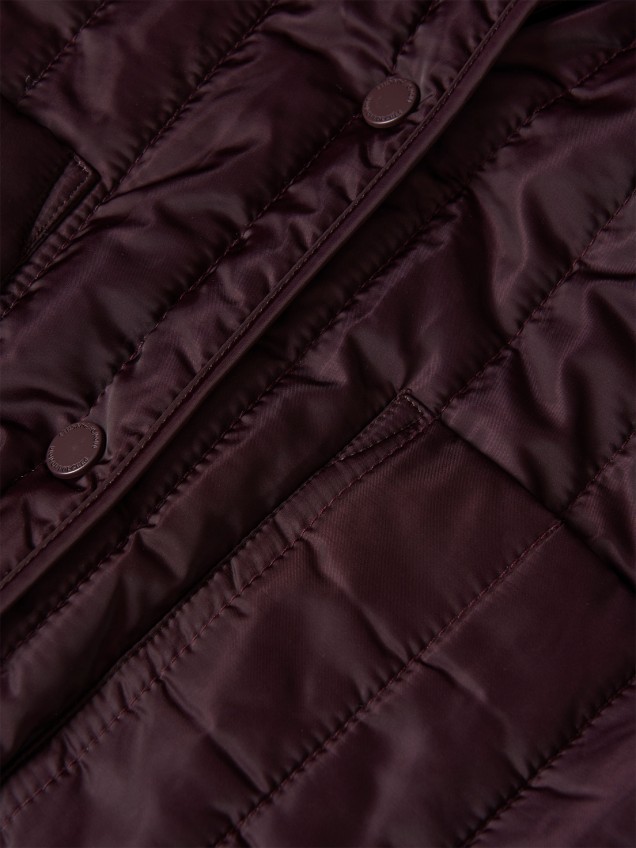 Blusão Acolchoado Assimétrico com Capuz