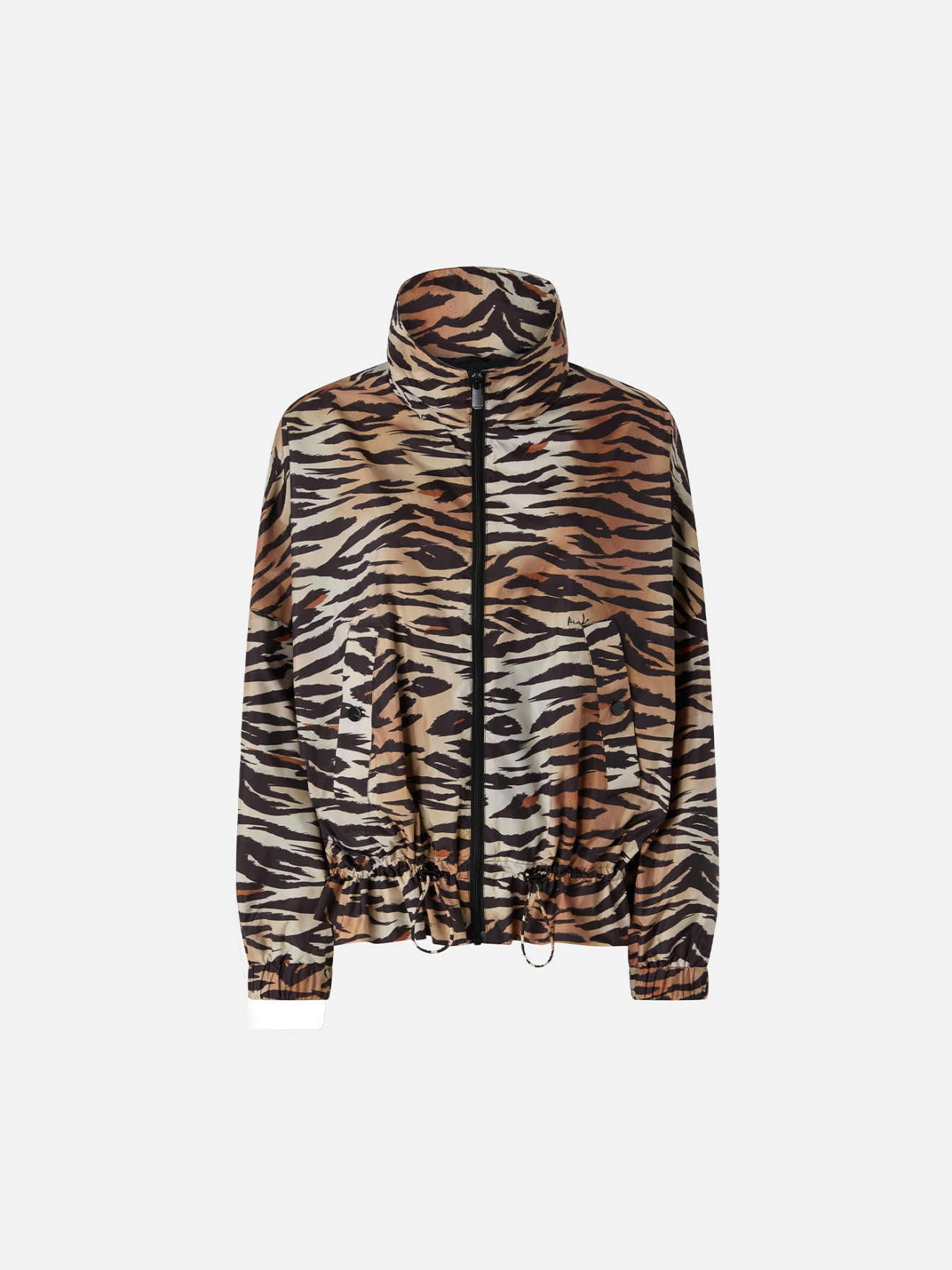 Blus�o com Gola Alta com Padr�o de Tigre