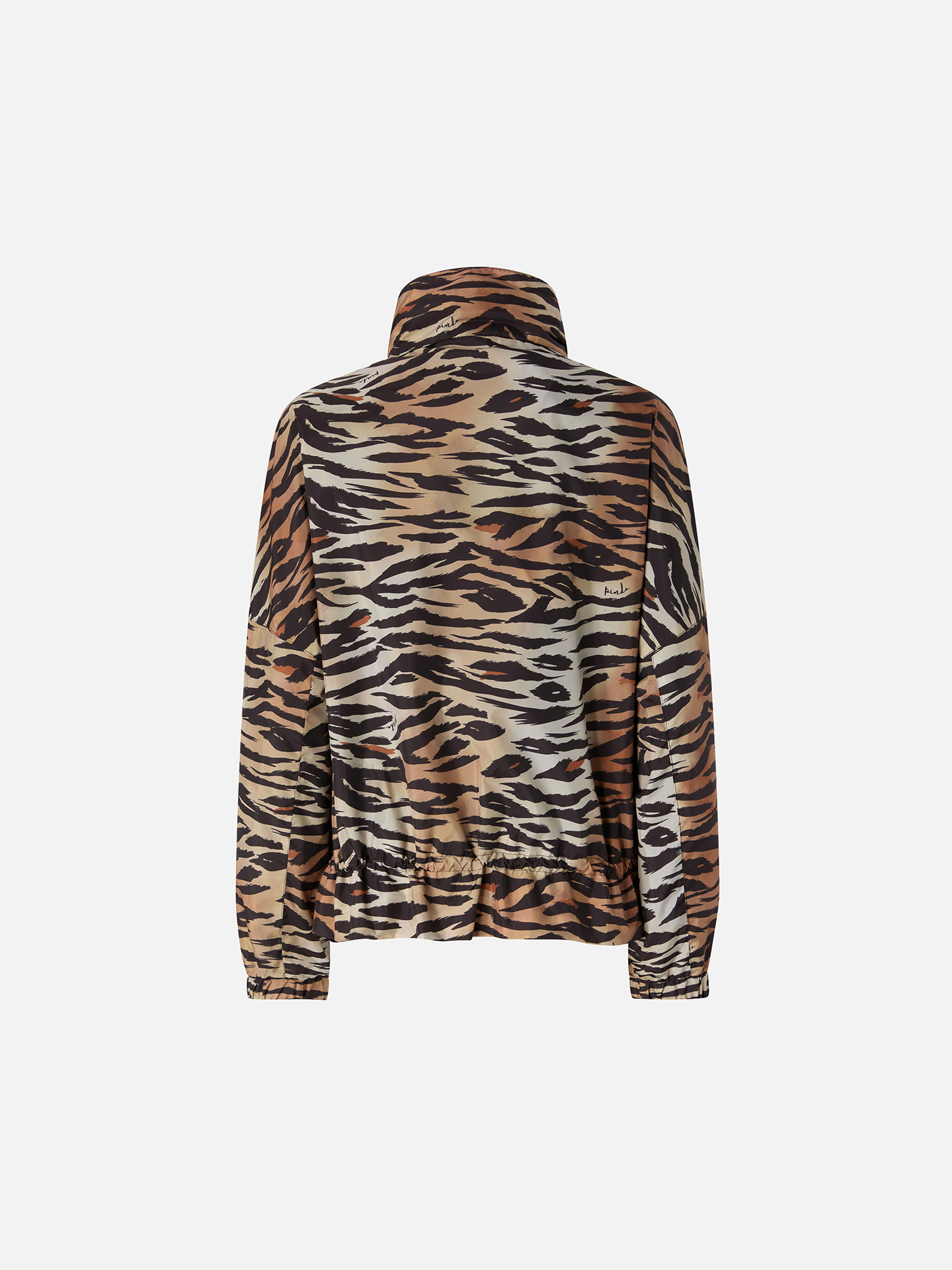 Blusão com Gola Alta com Padrão de Tigre