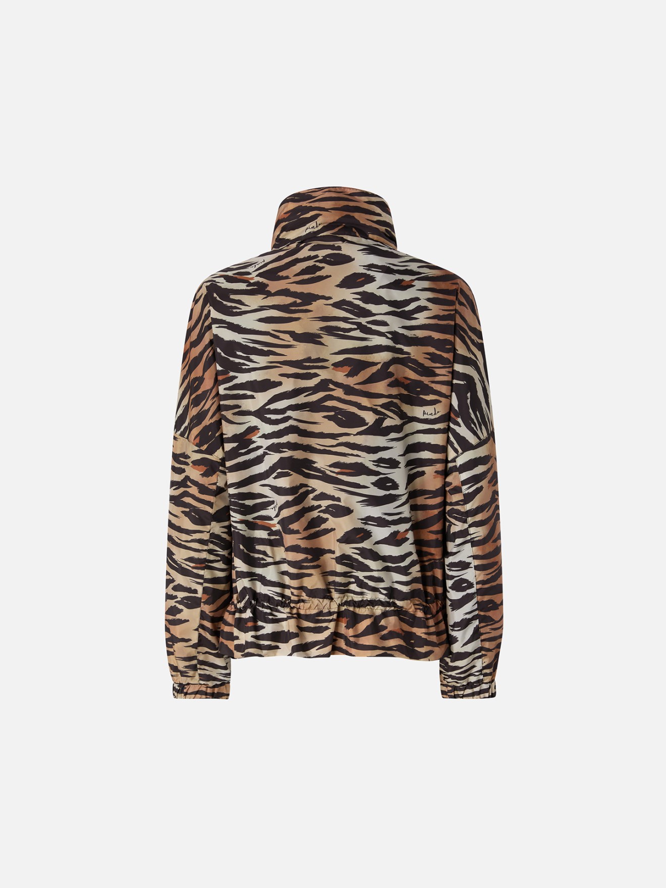 Blusão com Gola Alta com Padrão de Tigre