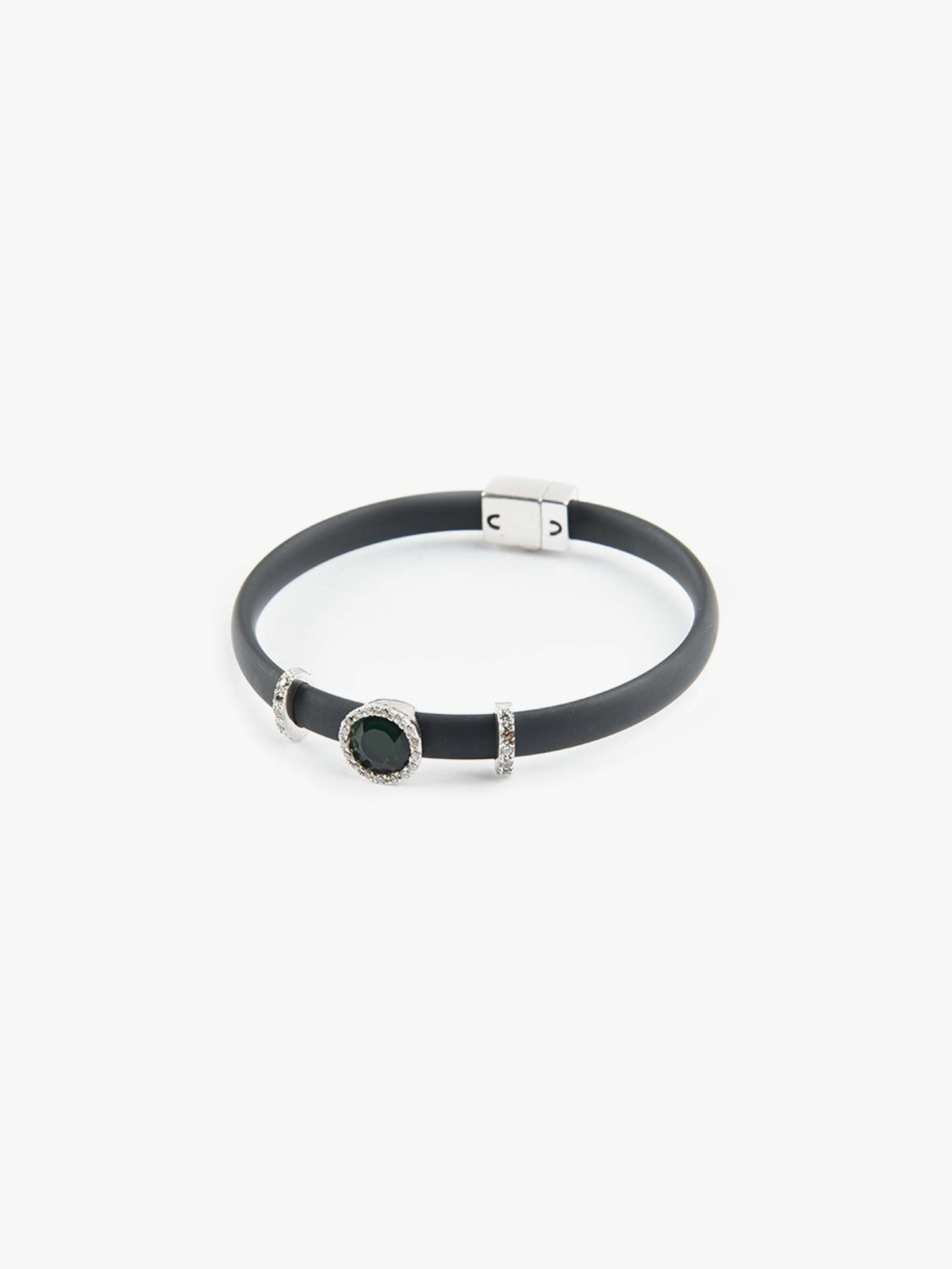Pulseira de Prata e Silicone