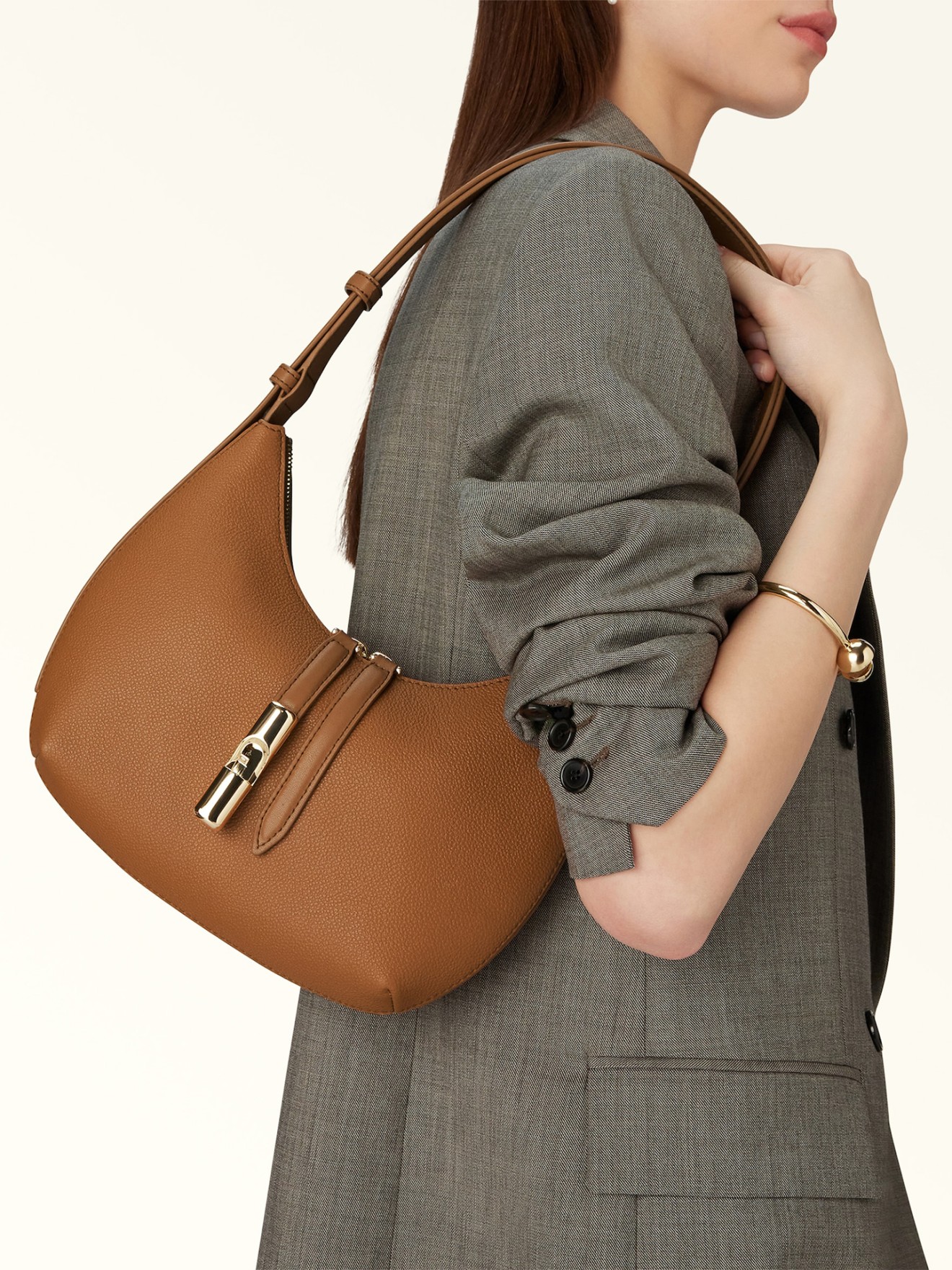 Mala de Ombro Goccia S em Pele