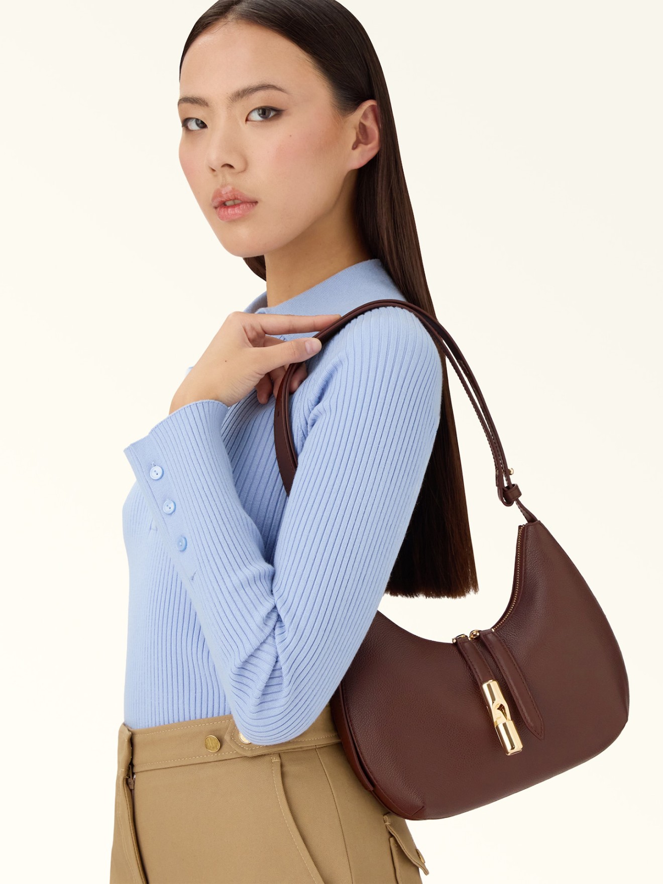 Mala de Ombro Goccia S em Pele