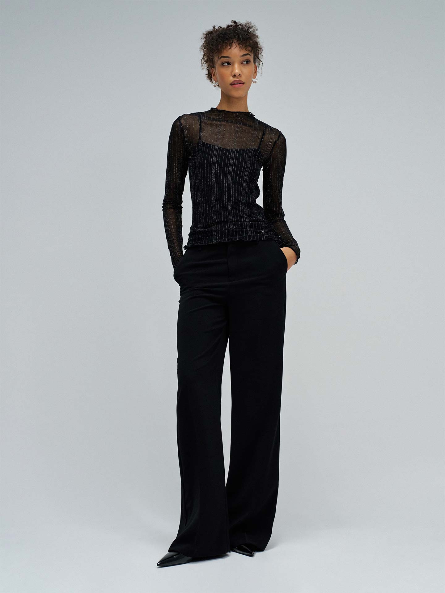 Camisola de Tule com Fios Lurex