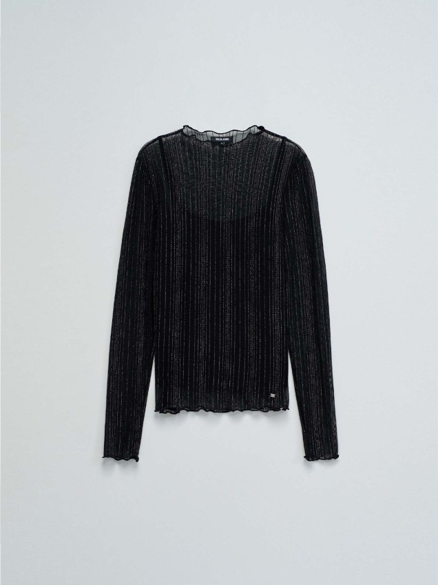 Camisola de Tule com Fios Lurex
