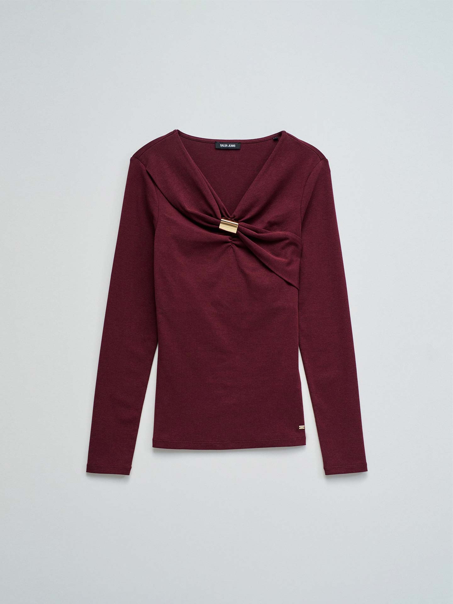 Camisola de Malha Slim Fit com Decote em V