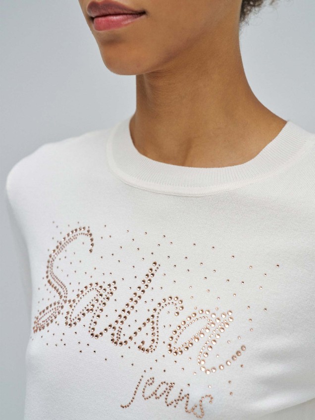 Camisola de Malha Slim Fit com Aplicações