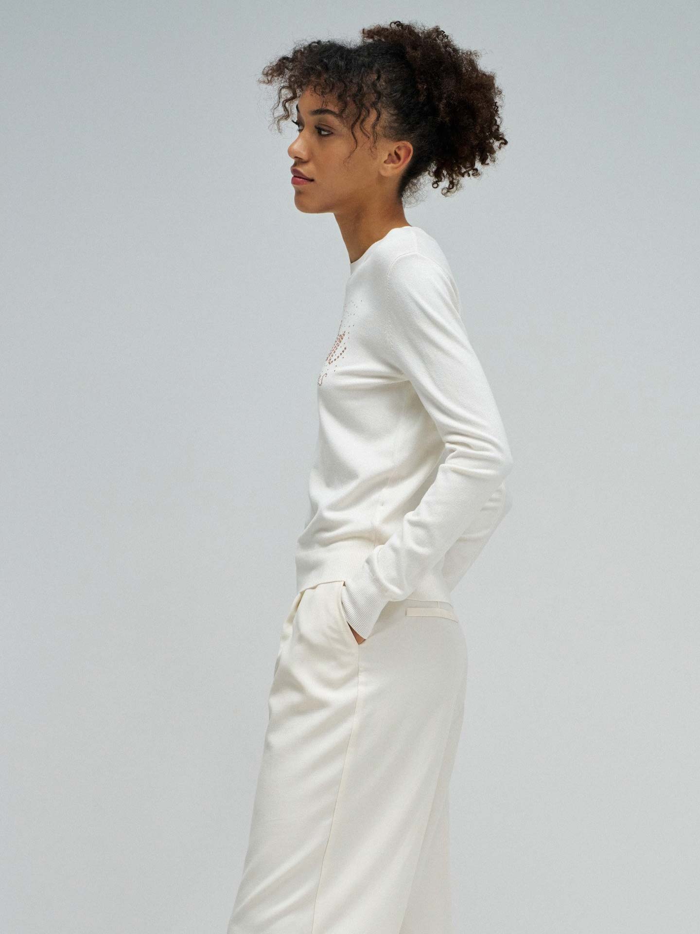 Camisola de Malha Slim Fit com Aplicações